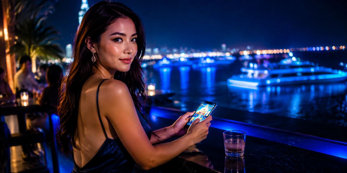 Người dùng tại Đà Nẵng truy cập dịch vụ hỗ trợ m310 trên điện thoại bên bờ biển